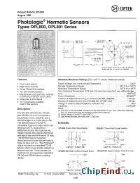 Datasheet OPL800 manufacturer OPTEK